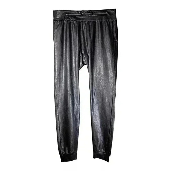Commando Faux Leather Jogger Pant High Rise Black Women's Large - Picture 2 of 5
